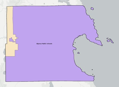 Alpena County MI school district boundaries map