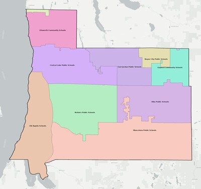 Antrim County MI school district boundaries map