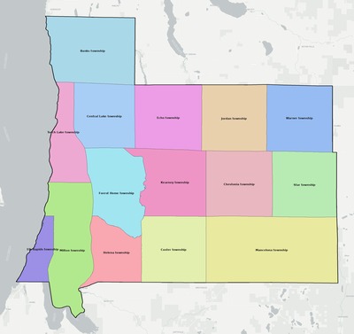 Antrim County MI townships and subdivisions map