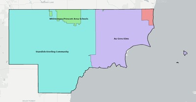 Arenac County MI school district boundaries map
