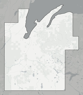 Baraga County MI county basemap context