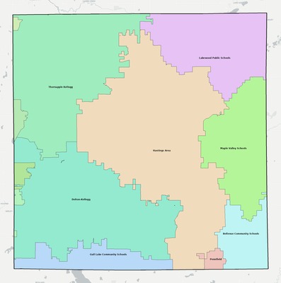 Barry County MI school district boundaries map