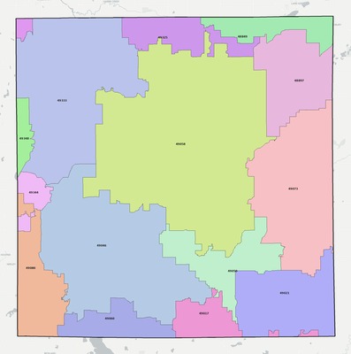 Barry County MI ZIP code boundaries map