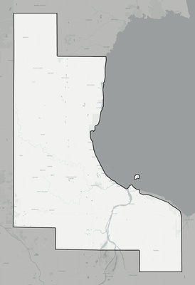 Bay County MI county basemap context
