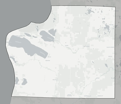 Benzie County MI county basemap context