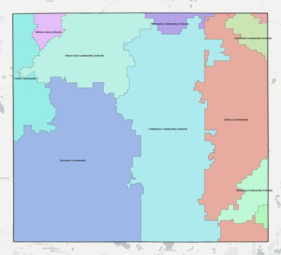 Branch County MI school district boundaries map
