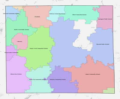 Calhoun County MI school district boundaries map