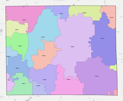 Calhoun County MI ZIP code boundaries map