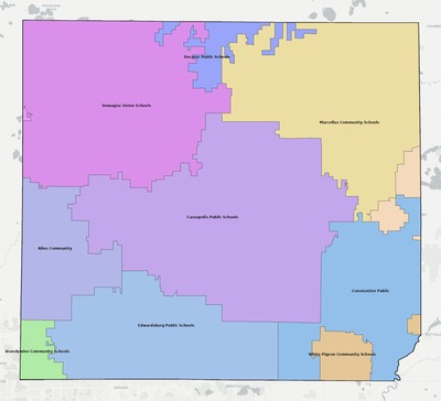 Cass County MI school district boundaries map