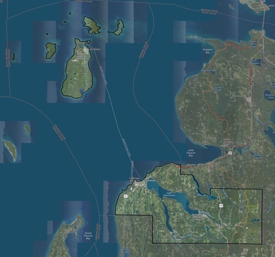 Charlevoix County MI USGS imagery and topo map