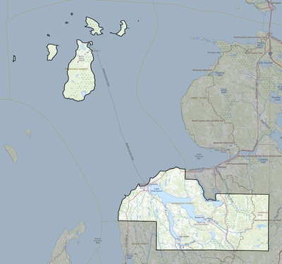 Charlevoix County MI USGS topo map