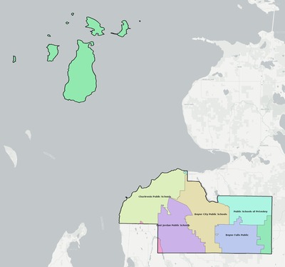 Charlevoix County MI school district boundaries map