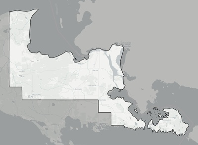 Chippewa County MI county basemap context