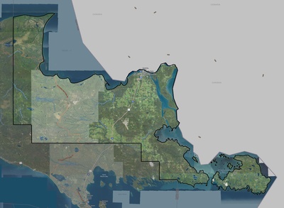 Chippewa County MI USGS imagery and topo map