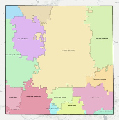 Clinton County MI school district boundaries map