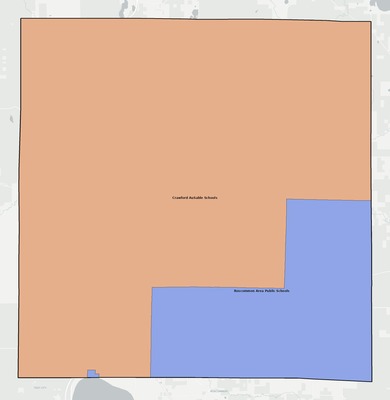Crawford County MI school district boundaries map