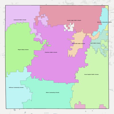 Eaton County MI school district boundaries map