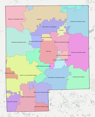 Genesee County MI school district boundaries map