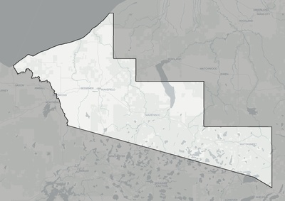 Gogebic County MI county basemap context