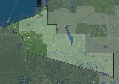 Gogebic County MI USGS imagery and topo map
