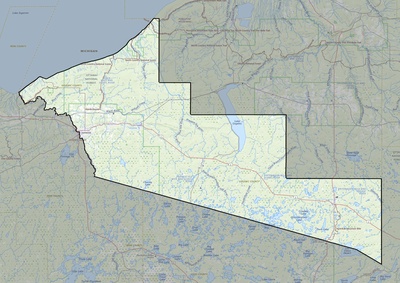 Gogebic County MI USGS topo map