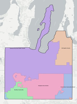 Grand Traverse County MI school district boundaries map