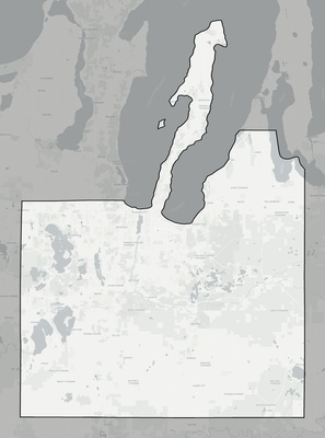 Grand Traverse County MI county basemap context