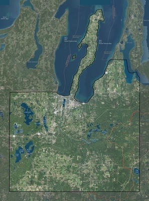 Grand Traverse County MI USGS imagery and topo map
