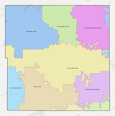 Gratiot County MI school district boundaries map