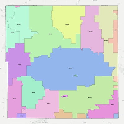 Gratiot County MI ZIP code boundaries map