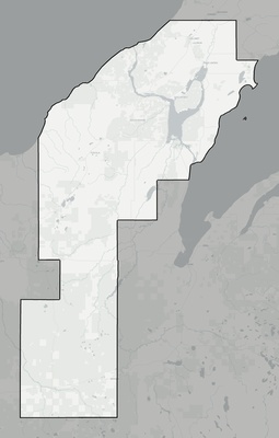 Houghton County MI county basemap context