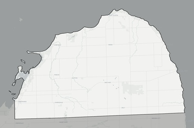 Huron County MI county basemap context