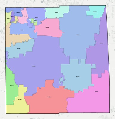 Ingham County MI ZIP code boundaries map