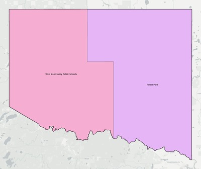 Iron County MI school district boundaries map