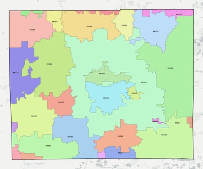 Jackson County MI ZIP code boundaries map