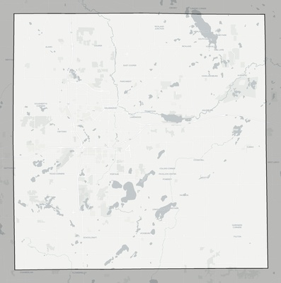 Kalamazoo County MI county basemap context