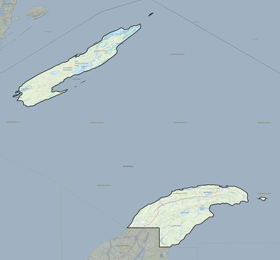 Keweenaw County MI USGS topo map