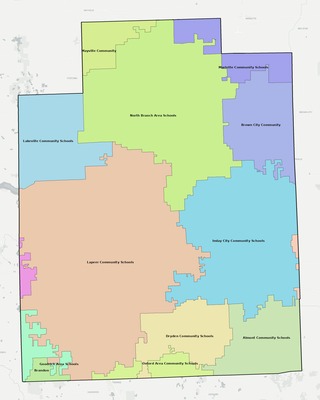 Lapeer County MI school district boundaries map