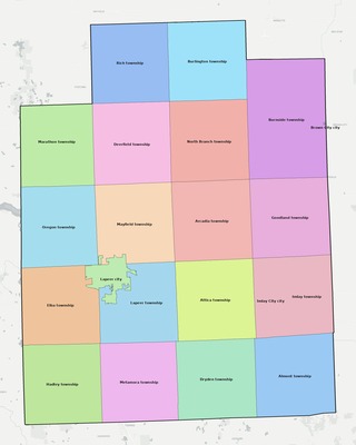 Lapeer County MI townships and subdivisions map