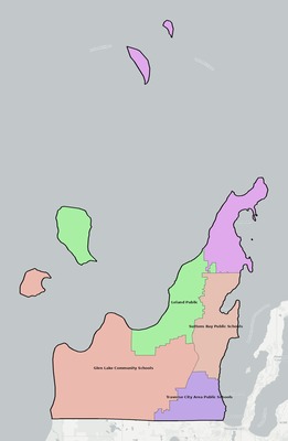 Leelanau County MI school district boundaries map