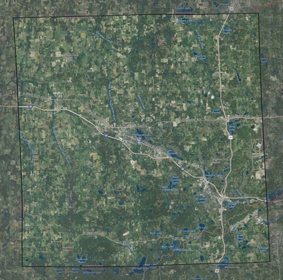 Livingston County MI USGS imagery and topo map