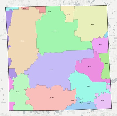 Livingston County MI ZIP code boundaries map