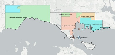 Mackinac County MI school district boundaries map