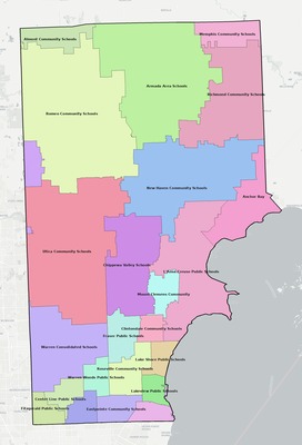 Macomb County MI school district boundaries map