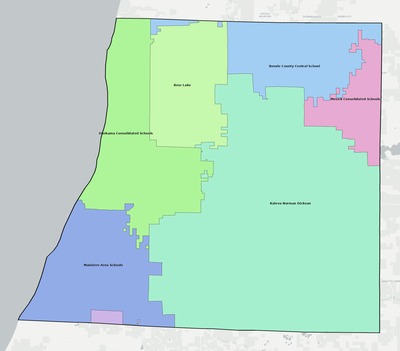 Manistee County MI school district boundaries map