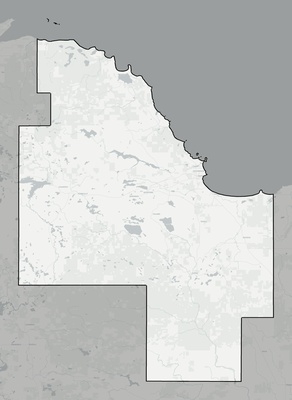 Marquette County MI county basemap context