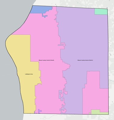 Mason County MI school district boundaries map