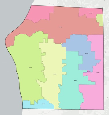 Mason County MI ZIP code boundaries map