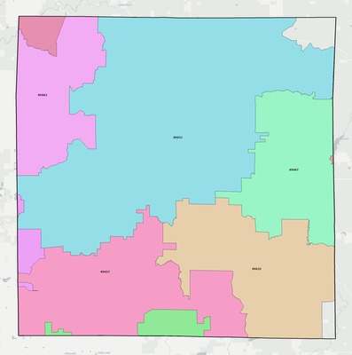 Missaukee County MI ZIP code boundaries map