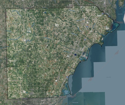 Monroe County MI USGS imagery and topo map